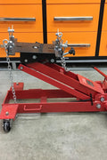 Compact 800 lb low profile transmission jack in black