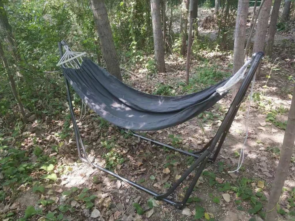 New 440lbs Capacity Hammock with Heavy - Duty Metal Stand – Portable Indoor/Outdoor Use 527BHS - with Gray | Sold by Uncle Wiener's Wholesale