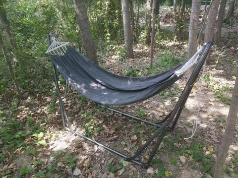 New 440lbs Capacity Hammock with Heavy - Duty Metal Stand – Portable Indoor/Outdoor Use 527BHS - with Gray | Sold by Uncle Wiener's Wholesale