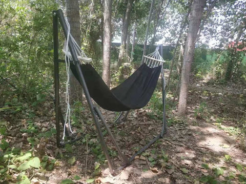 New 440lbs Capacity Hammock with Heavy - Duty Metal Stand – Portable Indoor/Outdoor Use 527BHS - with Gray | Sold by Uncle Wiener's Wholesale