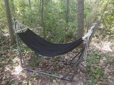 New 440lbs Capacity Hammock with Heavy - Duty Metal Stand – Portable Indoor/Outdoor Use 527BHS - with Black | Sold by Uncle Wiener's Wholesale