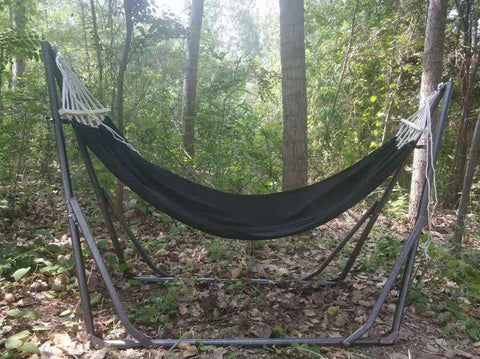 New 440lbs Capacity Hammock with Heavy - Duty Metal Stand – Portable Indoor/Outdoor Use 527BHS - with Gray | Sold by Uncle Wiener's Wholesale