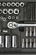 450-piece mechanics tool set with black heavy-duty case
Mechanics socket set tools organized in carry box
Automotive tool kit with labeled compartments
Full mechanics toolkit for car and garage repair
Top-down view of 450-piece tool collection in case
