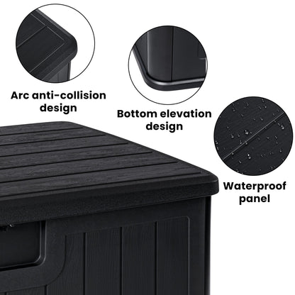 New 450L HDPE Outdoor Storage Box with Hinged Lid – All - Weather Deck Box | SKU: AMPBS99 - with | Sold by Uncle Wiener's Wholesale