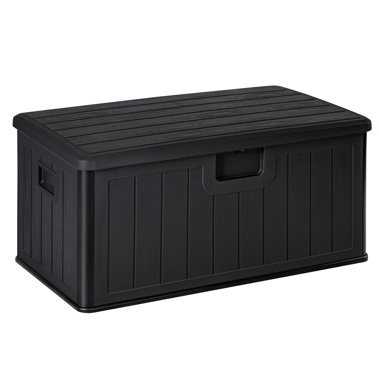 New 450L HDPE Outdoor Storage Box with Hinged Lid – All - Weather Deck Box | SKU: AMPBS99 - with | Sold by Uncle Wiener's Wholesale