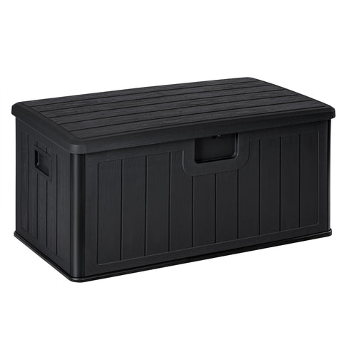 New 450L HDPE Outdoor Storage Box with Hinged Lid – All - Weather Deck Box | SKU: AMPBS99 - with | Sold by Uncle Wiener's Wholesale