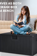 New 450L HDPE Outdoor Storage Box with Hinged Lid – All - Weather Deck Box | SKU: AMPBS99 - with | Sold by Uncle Wiener's Wholesale