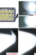 Close-up of 4x6 LED truck light showing beam spread and brightness for nighttime driving
4x6 LED headlamp demonstrating high-lumen output on road at night