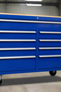 46-inch heavy-duty tool workbench with drawers
Mobile storage cabinet with wood top and wheels
Rolling tool bench in orange and black
Garage workbench with 9 locking drawers