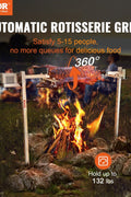 46-inch electric BBQ rotisserie kit with spit rod and motor
Stainless steel rotisserie spit for outdoor grilling
Heavy-duty BBQ rotisserie cooking whole pig
Electric motorized spit kit for roasting lamb and chicken
Complete BBQ rotisserie set with adjustable height and brackets