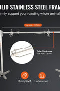 46-inch electric BBQ rotisserie kit with spit rod and motor
Stainless steel rotisserie spit for outdoor grilling
Heavy-duty BBQ rotisserie cooking whole pig
Electric motorized spit kit for roasting lamb and chicken
Complete BBQ rotisserie set with adjustable height and brackets