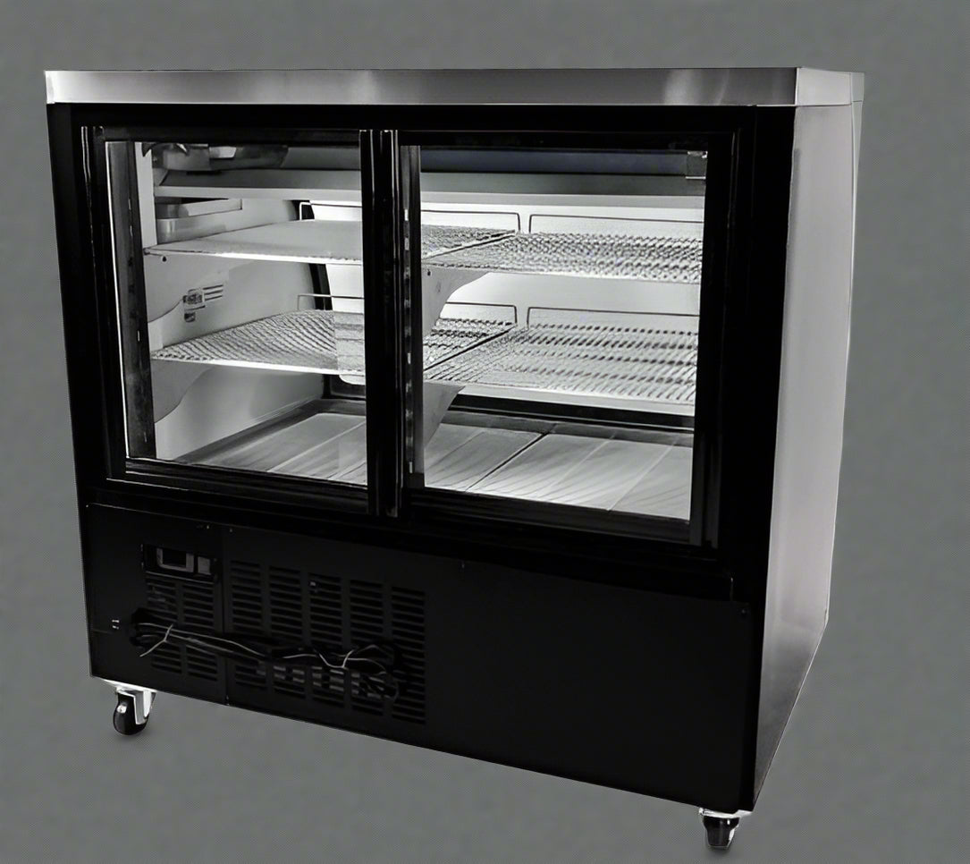 • “Curved glass deli display cooler with LED lighting”
• “47 inch NSF certified deli fridge with shelves”
• “Electronic control system for commercial deli cooler”
• “Interior view of PVC-coated shelves in deli cooler”
• “Double pane curved glass commercial fridge”
• “Adjustable caster wheels on deli display case”
