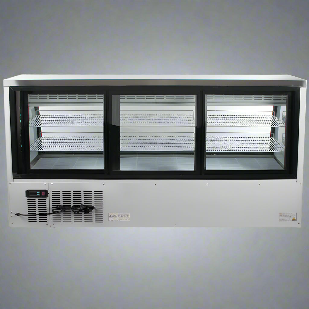 • “Curved glass deli display cooler with LED lighting”
• “47 inch NSF certified deli fridge with shelves”
• “Electronic control system for commercial deli cooler”
• “Interior view of PVC-coated shelves in deli cooler”
• “Double pane curved glass commercial fridge”
• “Adjustable caster wheels on deli display case”