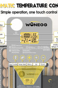 Annotated diagram of automatic temperature control system on incubator