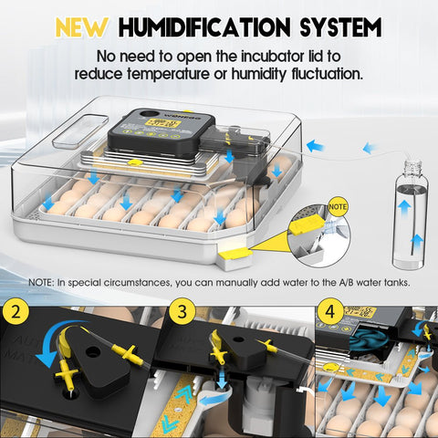 Graphic showing humidification system and bottle setup for water control