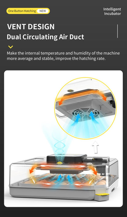 Close-up of dual air vent system showing airflow circulation diagram