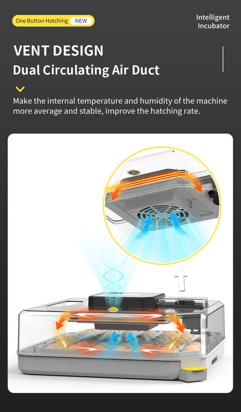 Close-up of dual air vent system showing airflow circulation diagram