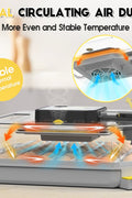 Circulating air duct visual showing even airflow in 48-egg incubator