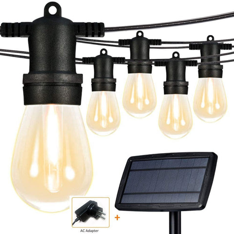 NEW 48 FT SOLAR LED STRING LIGHT 15 BULB WEDDING EDISON BULB 4815S14 - with | Sold by Uncle Wiener's Wholesale