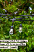 NEW 48 FT SOLAR LED STRING LIGHT 15 BULB WEDDING EDISON BULB 4815S14 - with | Sold by Uncle Wiener's Wholesale