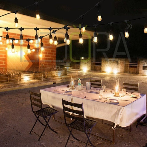 NEW 48 FT SOLAR LED STRING LIGHT 15 BULB WEDDING EDISON BULB 4815S14 - with | Sold by Uncle Wiener's Wholesale