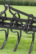 48” 3-point tractor cultivator with 7 shovels – black steel tillage attachment
Rear angle of tractor tillage implement – 48-inch garden cultivator
Close-up of reversible S-shaped shovel tines on black tractor cultivator
Tractor cultivator attachment mounted via 3-point hitch