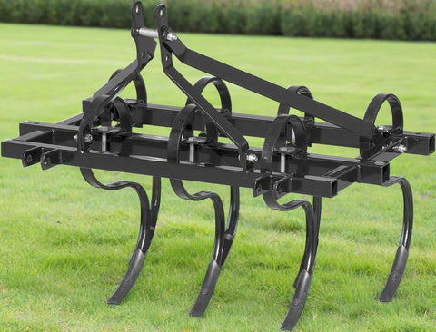 48” 3-point tractor cultivator with 7 shovels – black steel tillage attachment
Rear angle of tractor tillage implement – 48-inch garden cultivator
Close-up of reversible S-shaped shovel tines on black tractor cultivator
Tractor cultivator attachment mounted via 3-point hitch