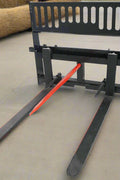 Heavy-Duty 48” Skid Steer Hay Spear Fork with Stabilizers
CNC Laser-Cut Bale Fork Mounted on Skid Steer
Side View of Hay Fork Attachment with Lock Handles
Heavy-Duty Agricultural Spear Fork for Skid Steer
Dual Spear Bale Fork Attachment – 48” with Safety Steps