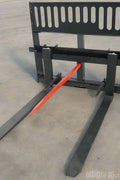 Heavy-Duty 48” Skid Steer Hay Spear Fork with Stabilizers
CNC Laser-Cut Bale Fork Mounted on Skid Steer
Side View of Hay Fork Attachment with Lock Handles
Heavy-Duty Agricultural Spear Fork for Skid Steer
Dual Spear Bale Fork Attachment – 48” with Safety Steps