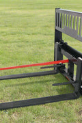 Heavy-Duty 48” Skid Steer Hay Spear Fork with Stabilizers
CNC Laser-Cut Bale Fork Mounted on Skid Steer
Side View of Hay Fork Attachment with Lock Handles
Heavy-Duty Agricultural Spear Fork for Skid Steer
Dual Spear Bale Fork Attachment – 48” with Safety Steps