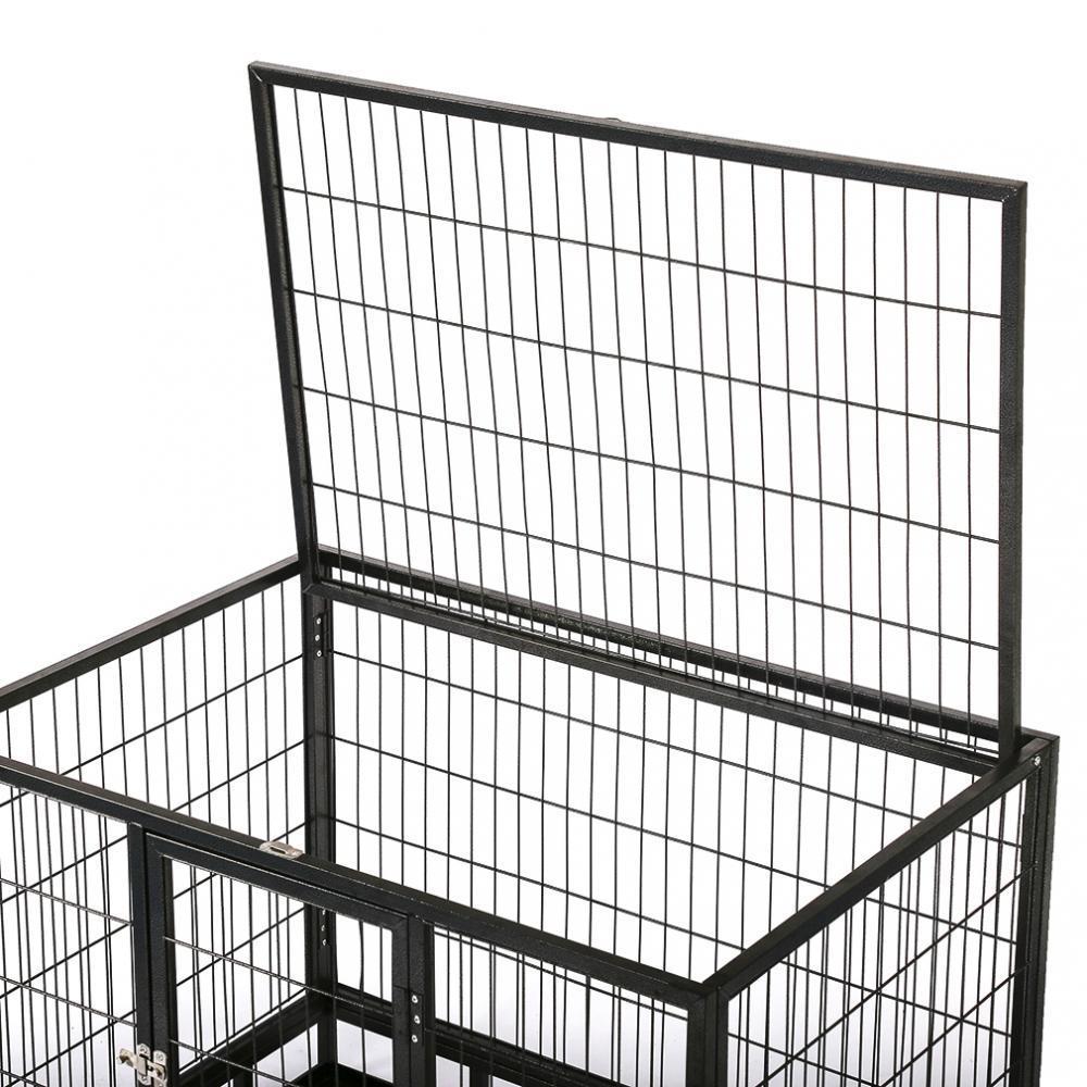 New 48 Inch Heavy Duty Portable Dog Cage with Wheels & Removable Tray DK48 - with | Sold by Uncle Wiener's Wholesale