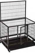 New 48 Inch Heavy Duty Portable Dog Cage with Wheels & Removable Tray DK48 - with | Sold by Uncle Wiener's Wholesale