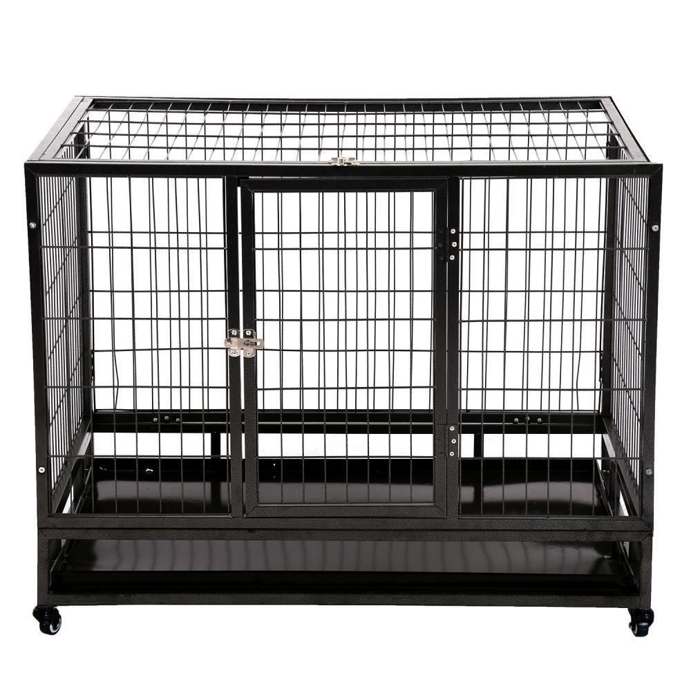 New 48 Inch Heavy Duty Portable Dog Cage with Wheels & Removable Tray DK48 - with | Sold by Uncle Wiener's Wholesale