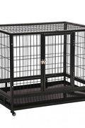 New 48 Inch Heavy Duty Portable Dog Cage with Wheels & Removable Tray DK48 - with | Sold by Uncle Wiener's Wholesale