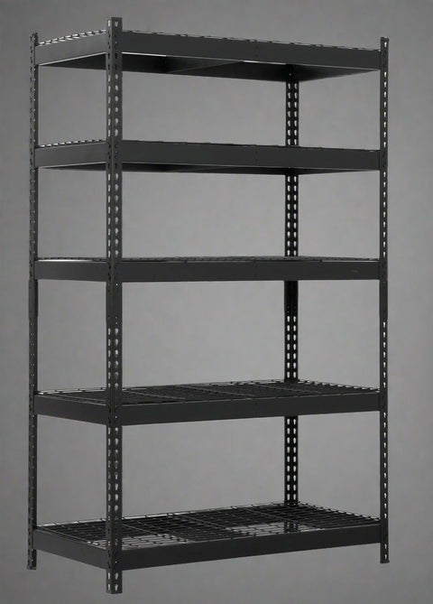 NEW 48 X 78 X 24″ 5 SHELF TIER WELDED GARAGE STORAGE RACK - with RED | Sold by Uncle Wiener's Wholesale