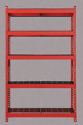 NEW 48 X 78 X 24″ 5 SHELF TIER WELDED GARAGE STORAGE RACK - with RED | Sold by Uncle Wiener's Wholesale