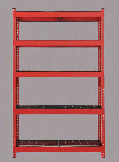 NEW 48 X 78 X 24″ 5 SHELF TIER WELDED GARAGE STORAGE RACK - with RED | Sold by Uncle Wiener's Wholesale