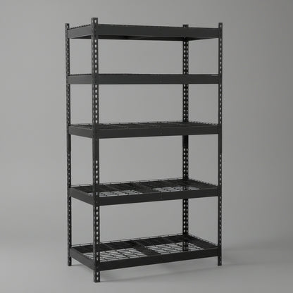 NEW 48 X 78 X 24″ 5 SHELF TIER WELDED GARAGE STORAGE RACK - with BLACK | Sold by Uncle Wiener's Wholesale