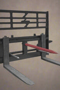 8” Skid Steer Forks with Hay Bale Spear Attachment – Model 48DSF Front View