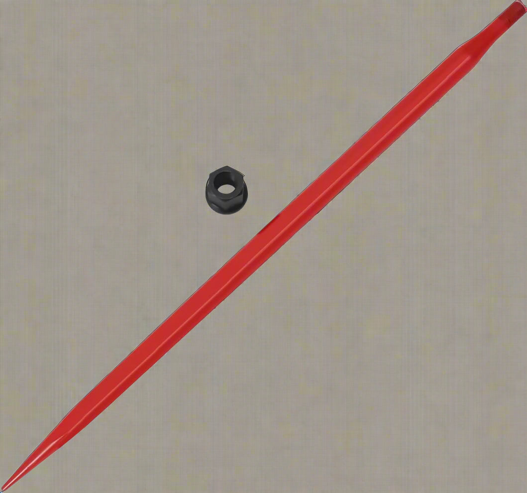 49-Inch Hay Bale Spear Red – Heavy-Duty Skid Steer Attachment

Side Angle View of 49" Tractor Bale Spear with Reinforced Design