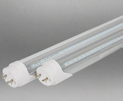 8FT LED tube lights installed in commercial ceiling
Bright white 4FT integrated T8 LED light tube
Close-up of frosted cover LED tube bulb
T8 tube lights illuminating warehouse ceiling
LED tube light replacement for fluorescent tubes