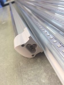 8FT LED tube lights installed in commercial ceiling
Bright white 4FT integrated T8 LED light tube
Close-up of frosted cover LED tube bulb
T8 tube lights illuminating warehouse ceiling
LED tube light replacement for fluorescent tubes