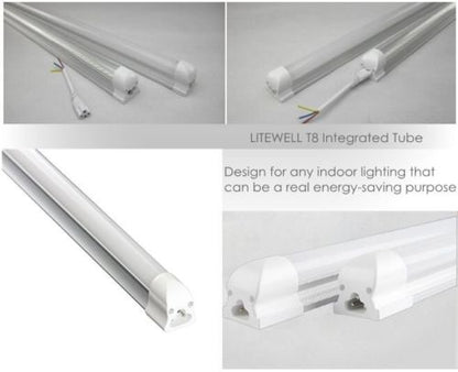 8FT LED tube lights installed in commercial ceiling
Bright white 4FT integrated T8 LED light tube
Close-up of frosted cover LED tube bulb
T8 tube lights illuminating warehouse ceiling
LED tube light replacement for fluorescent tubes