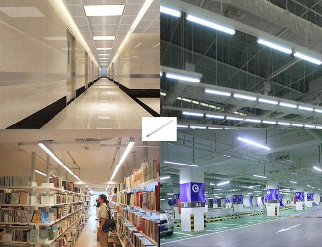8FT LED tube lights installed in commercial ceiling
Bright white 4FT integrated T8 LED light tube
Close-up of frosted cover LED tube bulb
T8 tube lights illuminating warehouse ceiling
LED tube light replacement for fluorescent tubes