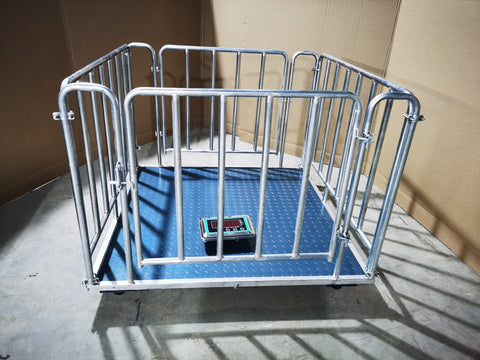 4x4 FT digital floor scale with steel checkered platform

Industrial-grade wired floor scale with LCD display

Heavy-duty 10,000 LB capacity scale with digital indicator

Digital floor scale used for freight weighing

Close-up of steel plate and load cell feet on floor scale