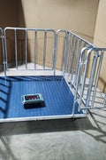 4x4 FT digital floor scale with steel checkered platform

Industrial-grade wired floor scale with LCD display

Heavy-duty 10,000 LB capacity scale with digital indicator

Digital floor scale used for freight weighing

Close-up of steel plate and load cell feet on floor scale