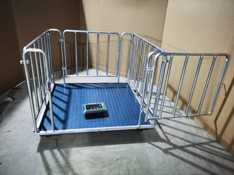 4x4 FT digital floor scale with steel checkered platform

Industrial-grade wired floor scale with LCD display

Heavy-duty 10,000 LB capacity scale with digital indicator

Digital floor scale used for freight weighing

Close-up of steel plate and load cell feet on floor scale