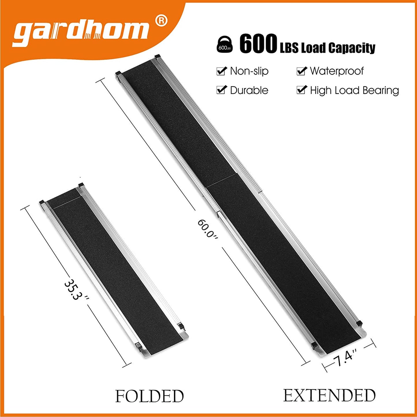 NEW 5 FT Aluminum Portable Wheelchair Ramp – 103144 - with | Sold by Uncle Wiener's Wholesale