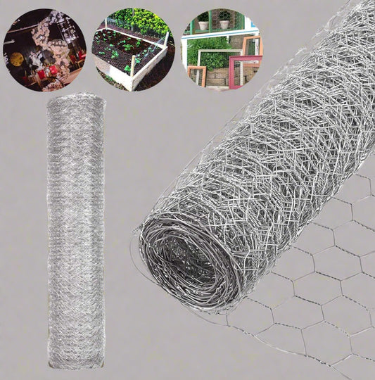 "5 FT x 100 FT Chicken Poultry Wire Fence Roll 320635"

"20 Gauge Hexagonal Wire Mesh for Poultry and Gardens"

"Durable Galvanized Chicken Wire Fence for Outdoor Use"