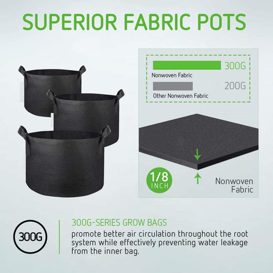 NEW 5 GALLON GROW BAG FABRIC POTTING PLANT 5GGBP - with | Sold by Uncle Wiener's Wholesale